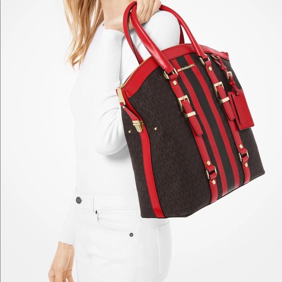 Michael Kors Bags Michael Kors Bedford Travel Stripe Dome Tote Bag